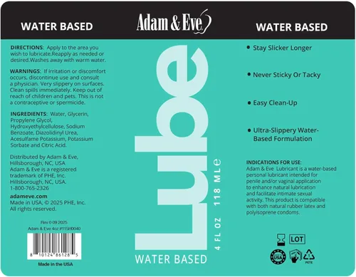 Miniatura 6 de Adam & Eve Lubricante a base de agua, lubricante personal, lubricante de larga duración no pegajoso y sin manchas para hombres, regalos para mujeres