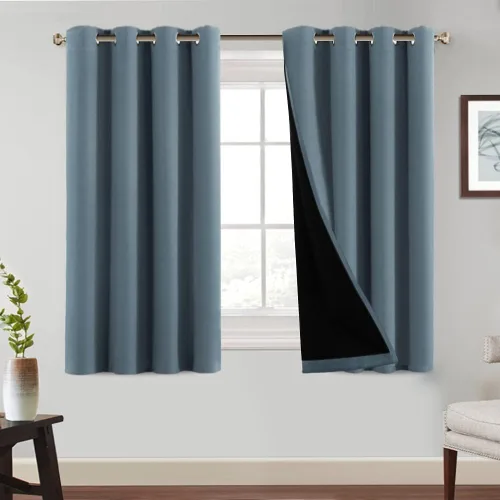 Miniatura 38 de PrinceDeco Paneles de cortina 100 % opacas de 108 pulgadas de largo, completamente opacos, tratamiento de ventana, cortinas forradas con aislamiento