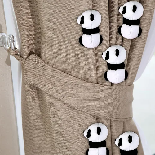 Miniatura 6 de 12 piezas de panda de dedo de peluche de 4 pulgadas, clips de cortina para notas, clips para fotos, lindo juguete de panda para niños, decoración