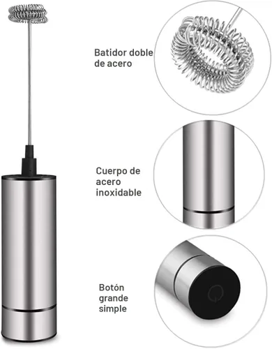 Miniatura 5 de Espumador de Leche de Mano Operado a Batería, Espumador de Café para Espumado de Leche, Espumador Mini para Café Latte/Capuchino, Mezclador