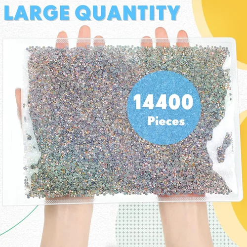 Miniatura 3 de Cindeer 14400 unidades de diamantes de imitación termoadhesivos de cristal de gran cantidad con parte trasera plana, diamantes de imitación