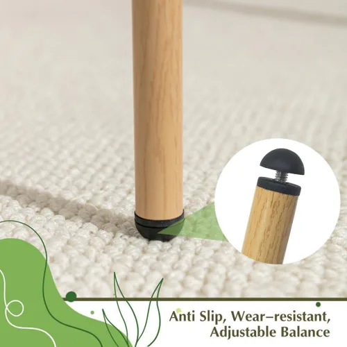 Miniatura 8 de COSVALVE Juego de 4 sillas de comedor boho con respaldo de ratán, asientos tapizados de caña y patas de metal, perfectas para cena, sala de estar