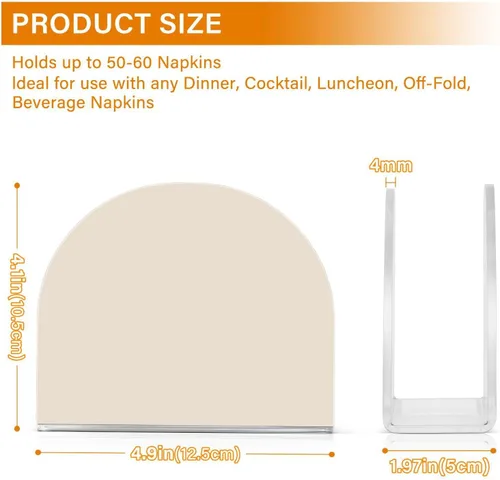 Miniatura 3 de Servilletero beige para mesa, dispensadores de servilletas de tejido acrílico, servilleteros de cóctel transparentes para encimeras, hotel