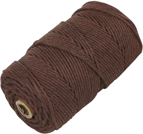 Miniatura 28 de Cordón de algodón para macramé, hilo torcido de 4 capas, cuerda de algodón natural, suministros perfectos de macramé, para hacer soportes colgantes
