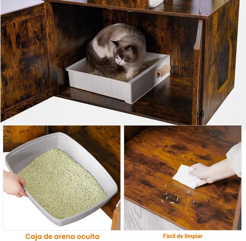 Miniatura 9 de Heybly Árbol para Gatos con Compartimento para Caja de Arena para Gatos Grandes de Interior, Torre para Gatos Grandes de 20 Libras de Servicio