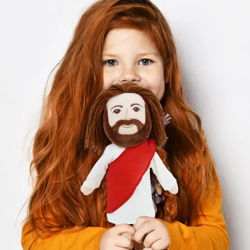 Miniatura 5 de June Garden Figura religiosa de peluche de 14 pulgadas, muñeca de peluche de Jesús, regalo de bautismo, salvador religioso de Cristo