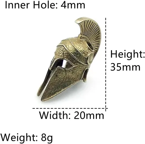 Miniatura 2 de Retro latón poderoso casco edc perlas llavero DIY accesorios cuentas de paracord