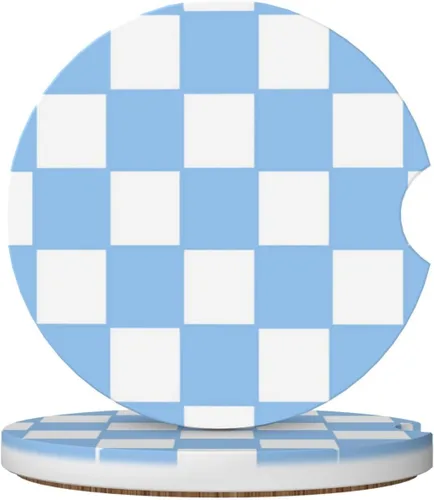 Miniatura 8 de Posavasos de automóvil con lazo azul, paquete de 2 posavasos absorbentes de cerámica para automóvil de 2.56 pulgadas, antideslizante, accesorios