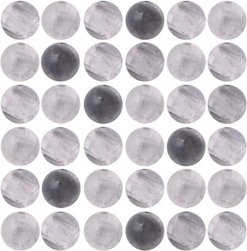 Miniatura 26 de Cuentas de piedra natural, 100 cuentas redondas de obsidiana negra de 0.315 pulgadas (0.315 in), cuentas sueltas de piedra auténtica