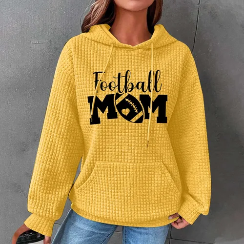 Miniatura 2 de YAFINMO Sudadera con capucha de fútbol americano para mujer, talla grande, para el día del juego, sudaderas con gráficos de fútbol americano, trajes