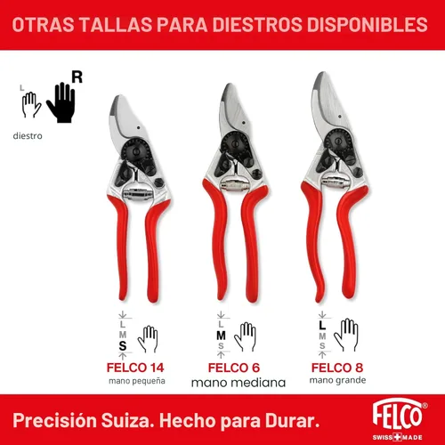 Miniatura 5 de Felco Tijeras de podar F5 – Cortadoras de jardín grandes de acero de 8.9 pulgadas fabricadas en Suiza, podadoras de mano para jardín y paisaje