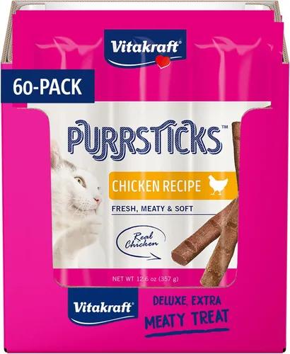 Miniatura 11 de Vitakraft PurrSticks - Golosinas suaves nutritivas y saludables para gatos, palitos de carne asada al horno suavemente para gatos con 70% de carne