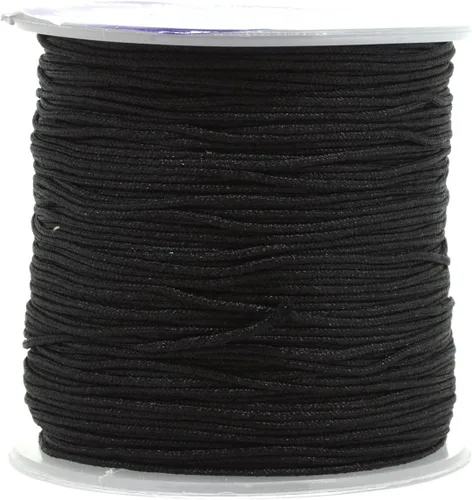 Miniatura 22 de Mandala Crafts Cordón de satén de nailon para la fabricación de joyas, 0.079 in, 55 yardas, cuerdas rojas de nailon, cordón de nudo chino para hacer