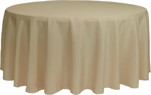 Miniatura 68 de YOUR CHAIR COVERS - Mantel redondo de poliéster prémium de 120 pulgadas - Mantel de lino color champán para mesas redondas estándar