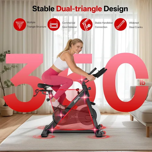 Miniatura 2 de JOROTO Exercise Bike, Magnetic Stationary Bikes for Home with 40LBS Flywheel, App Supported Indoor Bike with 350LBS Weight Capacity, Low X4S US