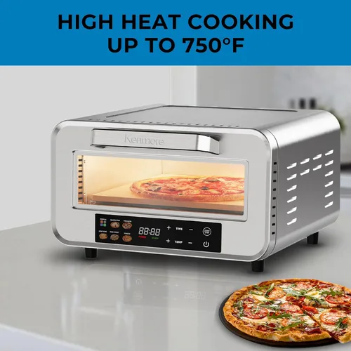 Miniatura 7 de Kenmore Horno eléctrico para pizza para interiores y exteriores, hace pizza de 13 pulgadas a 850 °F de alto calor, resistente a la intemperie, 5