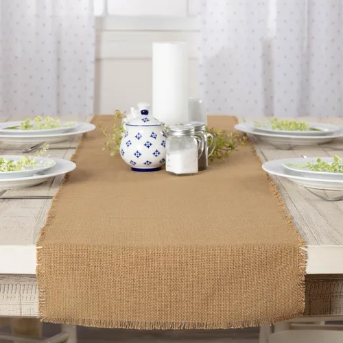 Miniatura 8 de VHC Brands Farmhouse Holiday - Alfombra de arpillera blanca vintage para mesa y cocina, 13 x 48 pulgadas
