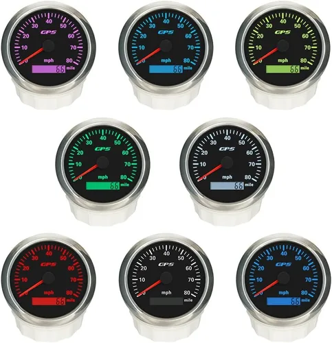 Miniatura 3 de ELING Kit de cuentakilómetros con velocímetro GPS de 3.346 in, calibre de 0 a 80 MPH para automóvil a control remoto, camión, motocicleta, barco