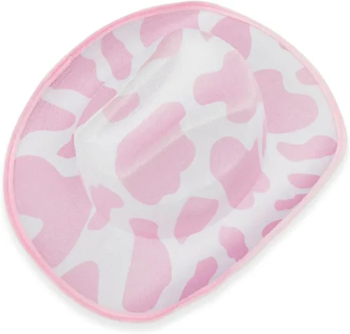 Miniatura 7 de Zodaca Sombreros de vaquero para mujeres y hombres, talla única, sombrero de vaquera con estampado de vaca rosa, espuma EVA suave y terciopelo