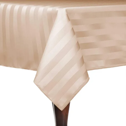 Miniatura 18 de Ultimate Textile Mantel rectangular de rayas satinadas, 59.8 x 90.2 in, color marrón oscuro