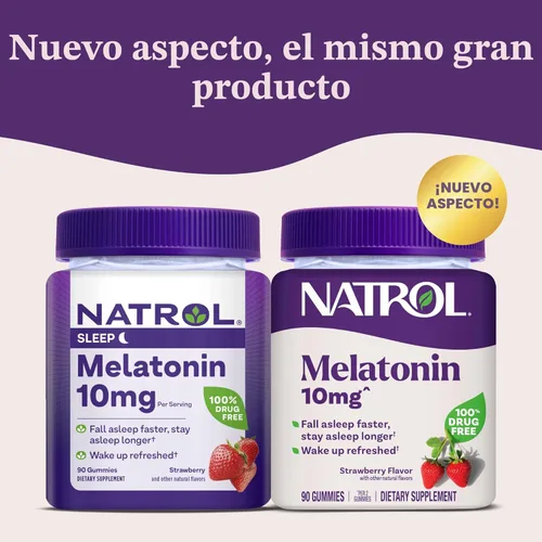 Miniatura 3 de Natrol Gomitas de melatonina de 10 mg, apoyo para dormir para adultos, suplementos de melatonina para dormir, 90 gomitas con sabor a fresa