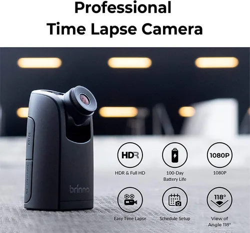 Miniatura 5 de Brinno Cámara Time Lapse TLC300, cámara Timelapse 2023 para construcción en exteriores y uso en interiores, HDR profesional FHD1080P con pantalla