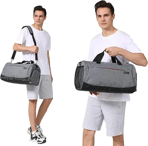 Miniatura 7 de Kuston Sports - Bolsa de deporte pequeña para hombre y mujer, bolsa de viaje con compartimento para zapatos y bolsillo húmedo.