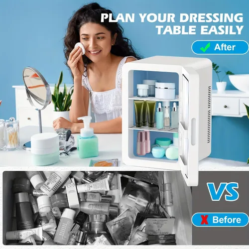 Miniatura 3 de advwin Mini Refrigerador de 22L para Dormitorio, 30 Latas Enfriador y Calentador Portátil Refrigeradores Compactos con Alimentación CA/CC