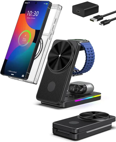 Cargador inalámbrico magnético para Samsung Galaxy S26 Ultra, estación de carga inalámbrica 3 en 1 para Samsung Watch 8, soporte de cargador