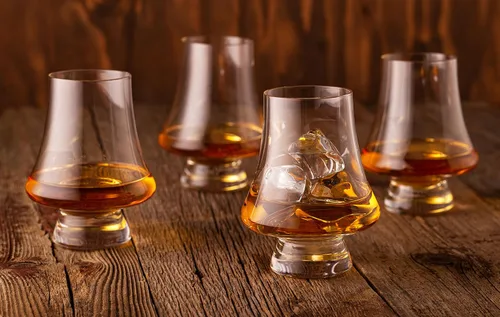 Miniatura 3 de Juego de 4 vasos de cristal de whisky bourbon - Vasos de degustación de borde estrecho - Hecho a mano - Bueno para brandy escocés de coñac - 9