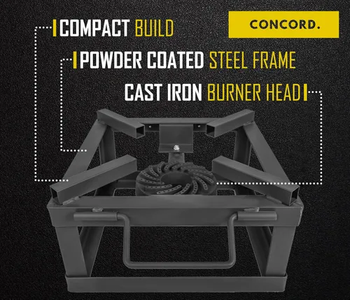 Miniatura 5 de CONCORD Quemador de propano único para exteriores THE BLOCK BURNER de 12". 100,000 BTU ¡Excelente para elaboración de cerveza casera, camping