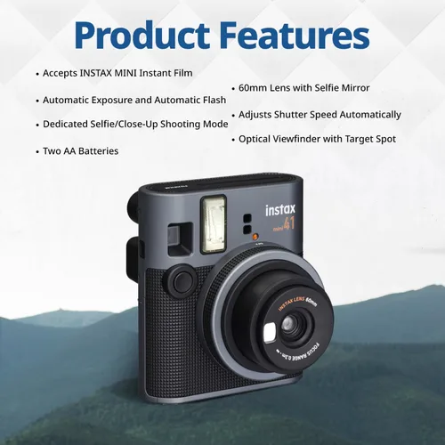 Miniatura 4 de FUJIFILM Mini 41 Cámara de Película Instantánea en Paquete – Cámara de Fotos Instantáneas con Película Fujifilm Mini (20 Hojas), Álbum de Fotos