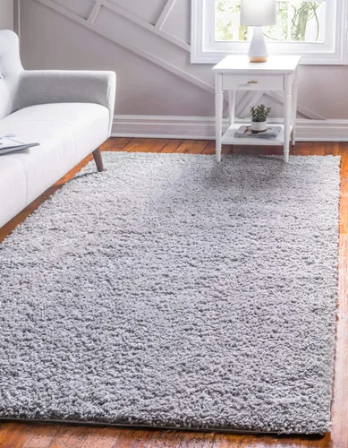 Miniatura 46 de Unique Loom Davos Shag Collection - Alfombra de área, color liso (4 pies 1 pulgada x 6 pies 1 pulgada, rectangular, color pimienta)