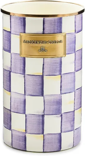 Miniatura 15 de MACKENZIE-CHILDS Soporte para utensilios de esmalte, elegante organizador de encimera de cocina, color marrón rosa salvaje