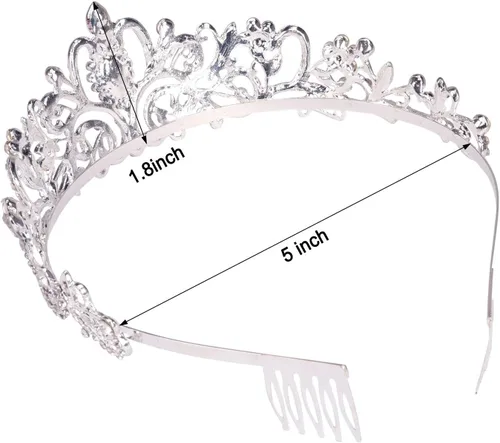 Miniatura 5 de COCIDE Diadema de cristal con coronas de tiara, corona de diamantes de imitación de princesa con peines, diademas de novia, boda, graduación, fiesta