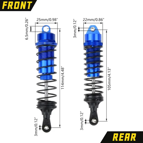Miniatura 3 de Rcawd RC Shocks - Piezas de actualización para camión 1/10 Arrma Senton 4X4 Granite 4X4 Vorteks 4X4 Arrma Bigrock 4X4 Typhon 4X4 RC, 4 piezas