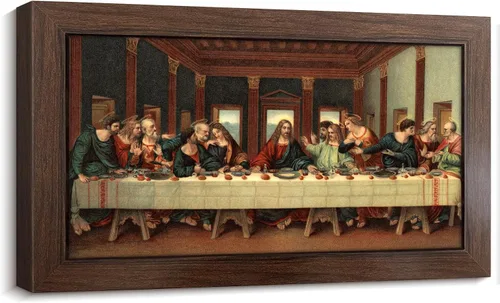 Miniatura 8 de Decoración de pared religiosa cristiana de 5 paneles de Leonardo Da Vinci, arte de pared de La última cena, imágenes de Jesús para decoración