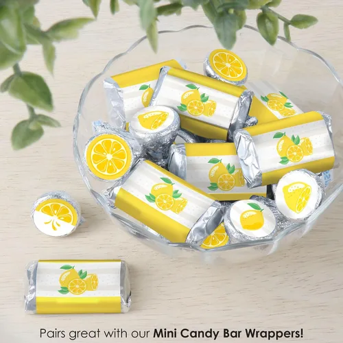 Miniatura 6 de Big Dot of Happiness So Fresh - Pegatinas redondas pequeñas de caramelo para fiesta de limonada de cítricos, etiquetas para recuerdos de fiesta, 324