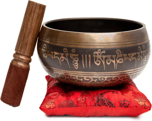 Miniatura 5 de HIMALAYAN BAZAAR - Juego de cuencos tibetanos de 4 pulgadas, fácil de tocar, auténtico, hecho a mano para meditación, sonido de 7 chakras, curación