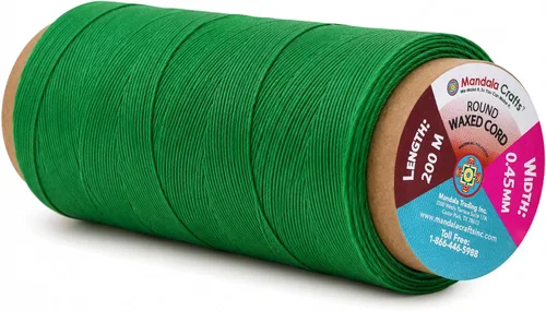 Miniatura 52 de Mandala Crafts Hilo encerado plano de 24 colores surtidos para costura de cuero, 55 x 24 yardas, hilo de poliéster 150D 0.031 in para cueros