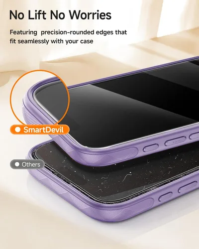 Miniatura 8 de SMARTDEVIL Paquete de 3 protectores de pantalla para iPhone 17, vidrio templado óptico transparente 9H, 2 veces resistencia a los impactos