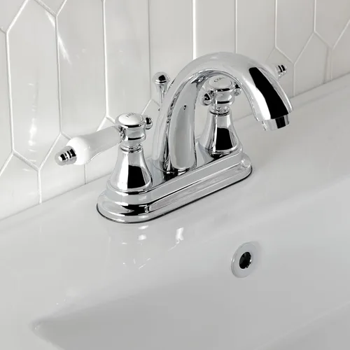 Miniatura 4 de Kingston Brass KS7611BPL Bel-Air - Grifo de baño central de 4 pulgadas, 4-3/4 pulgadas de alcance de boquilla, cromo pulido