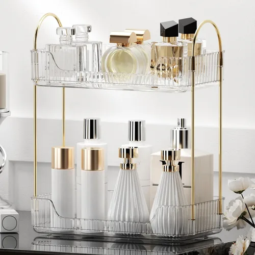 Miniatura 7 de YCIA&DONE Organizador de Baño para Encimera, Almacenamiento de Maquillaje, Estante de Bandeja para Cosméticos para Cuidado de la Piel, Soporte