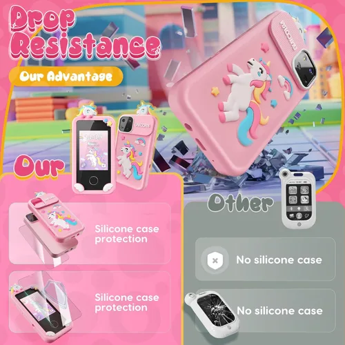 Miniatura 5 de Luyiilo Juguetes de Teléfono Inteligente para Niños/Niñas, Juguetes de Regalo de Unicornio para Niñas de 3-9 Años Regalos de Navidad y Cumpleaños