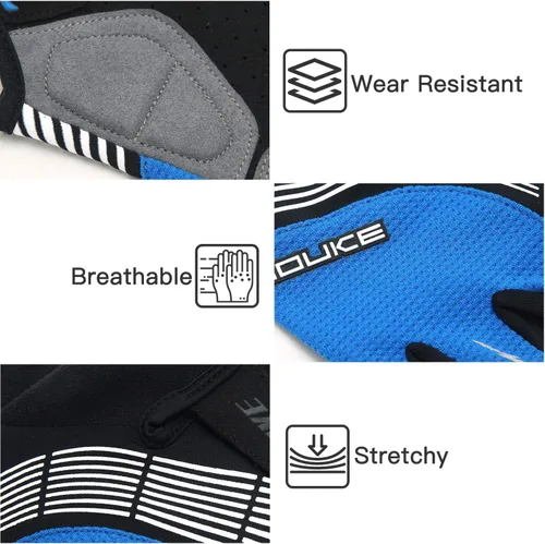Miniatura 4 de Souke Sports Guantes de ciclismo Guantes acolchados de medio dedo para bicicleta con absorción de golpes, antideslizantes, transpirables, MTB
