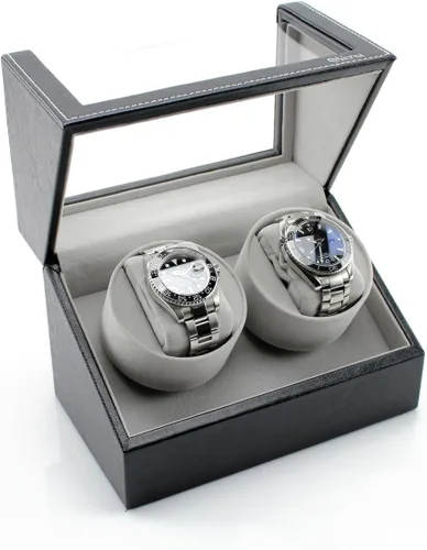 Miniatura 3 de Versa Enrollador de reloj doble Elite en cuero negro
