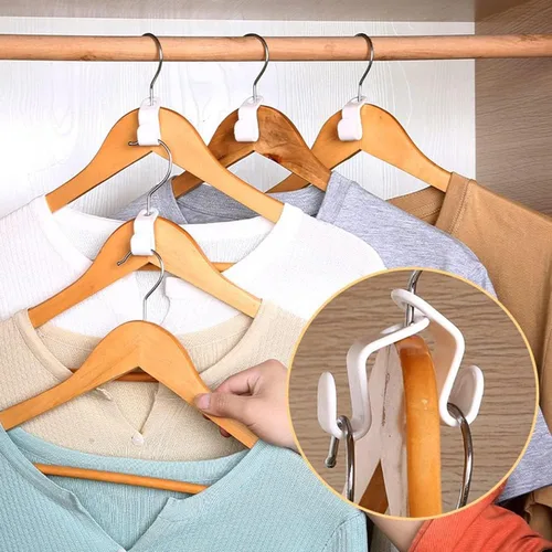 Miniatura 5 de DG HOME & MORE 40 perchas de plástico para colgar ropa con ganchos para colgar, color blanco