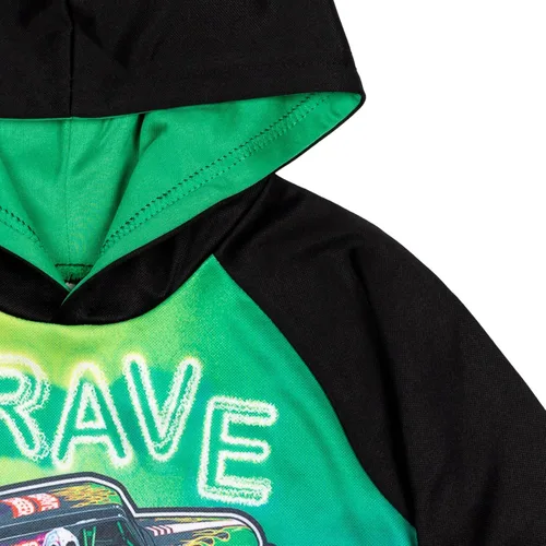 Miniatura 6 de Monster Jam Maximum Destruction El Toro Loco Grave Digger - Sudadera con capucha de forro polar para niños pequeños y grandes