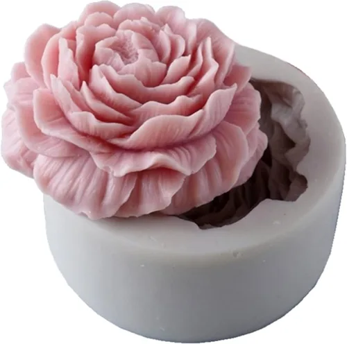 Moldes de velas de flores de peonía, moldes de silicona 3D para jabón hecho a mano, velas de jabón, moldes de resina, moldes de manualidades