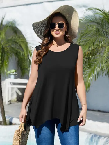 Miniatura 4 de Belaroi, camiseta sin mangas, cómoda de tamaño grande, para mujer